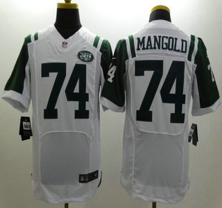 Nike New York Jets #74 Nick Mangold White Elite Jersey