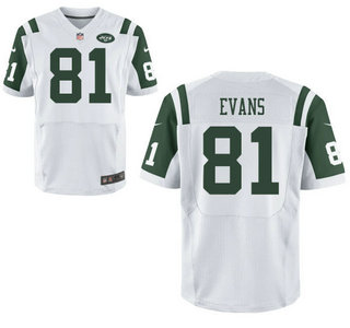 Nike New York Jets #81 Shaq Evans 2014 NFL Draft White Elite Jersey