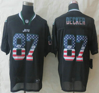 Nike New York Jets #87 Eric Decker 2014 USA Flag Fashion Black Elite Jersey