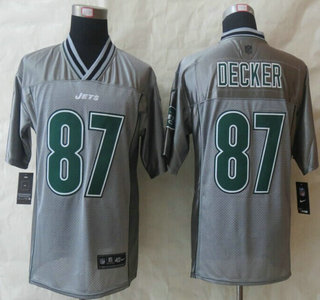 Nike New York Jets #87 Eric Decker Grey Vapor Elite Jersey