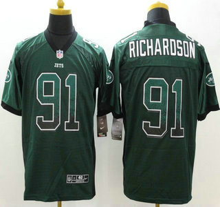 Nike New York Jets #91 Sheldon Richardson Drift Fashion Green Elite Jersey