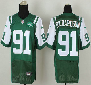 Nike New York Jets #91 Sheldon Richardson Green Elite Jersey
