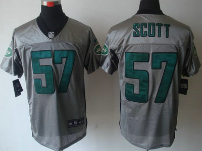 Nike New York Jets 57 Bart Scott Grey Shadow NFL Jersey