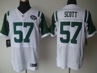 Nike New York Jets 57 Bart Scott White 2012 Nike NFL Elite Jersey