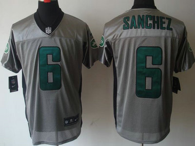 Nike New York Jets 6 Mark Sanchez Grey Shadow NFL Jersey