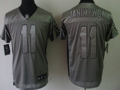 Nike Oakland Raiders 11 Sebastian Janikowski Gray Elite Jersey