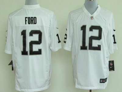Oakland Raiders 12 Jacoby Ford White 2012 Nike NFL Elite Jerseys 