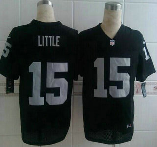 Nike Oakland Raiders #15 Greg Little Elite Black Jersey