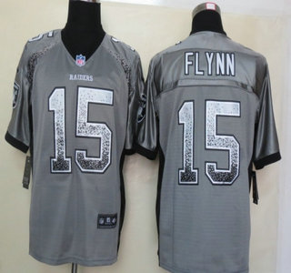 Nike Oakland Raiders #15 Matt Flynn Drift Fashion Grey Elite Jersey
