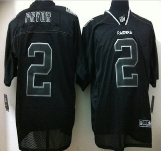 Nike Oakland Raiders #2 Terrelle Pryor Lights Out Black Elite Jersey