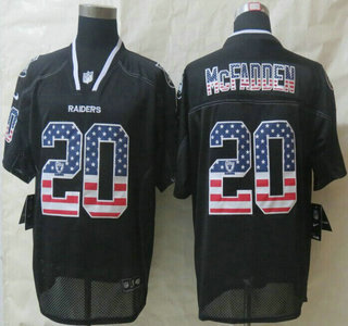 Nike Oakland Raiders #20 Darren McFadden 2014 USA Flag Fashion Black Elite Jersey