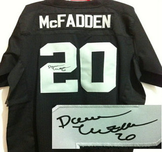 Nike Oakland Raiders #20 Darren McFadden Black Signed Elite NFL Jersey