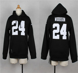 Nike Oakland Raiders #24 Charles Woodson Black Kids Hoody