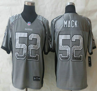 Nike Oakland Raiders #52 Khalil Mack Drift Fashion Grey Elite Jersey