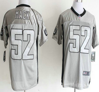 Nike Oakland Raiders #52 Khalil Mack Grey Shadow Elite Jersey