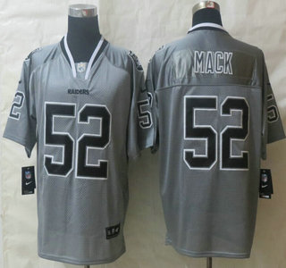 Nike Oakland Raiders #52 Khalil Mack Lights Out Grey Elite Jersey