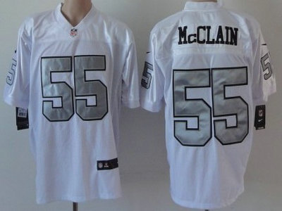 Nike Oakland Raiders 55 Rolando McClain White With Silvery 2012 Nike NFL Elite Jersey