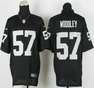Nike Oakland Raiders #57 LaMarr Woodley Black Elite Jersey