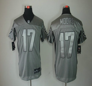 Nike Oakland Raiders 17 Denarius Moore Grey Shadow Elite Jersey