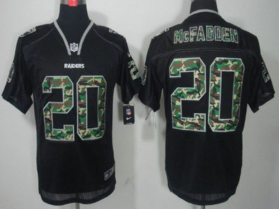 Nike Oakland Raiders 20 Darren McFadden Black With Camo Elite Jersey