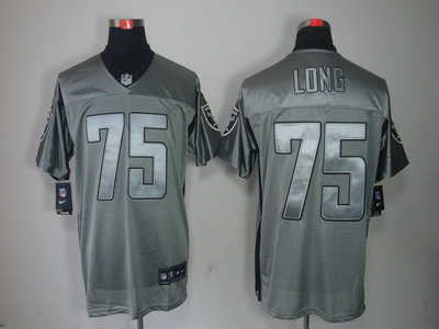 Nike Oakland Raiders 75 Howie Long Grey Shadow Elite Jersey