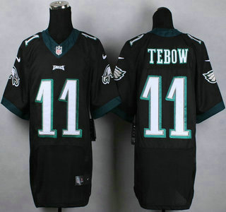 Nike Philadelphia Eagles #11 Tim Tebow Black Elite Jersey