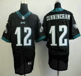 Nike Philadelphia Eagles #12 Randall Cunningham 2014 Black Elite Jersey