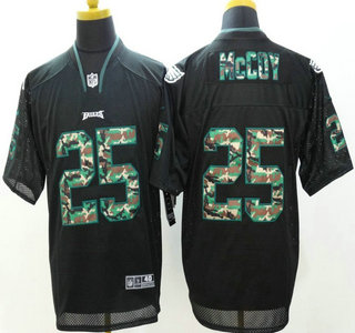 Nike Philadelphia Eagles #25 LeSean McCoy Black With Camo Elite Jersey