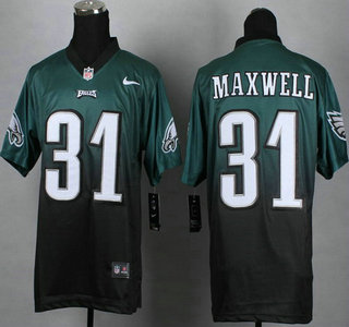 Nike Philadelphia Eagles #31 Byron Maxwell Dark Green With Black Fadeaway Elite Jersey
