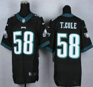 Nike Philadelphia Eagles #58 Trent Cole 2014 Black Elite Jersey