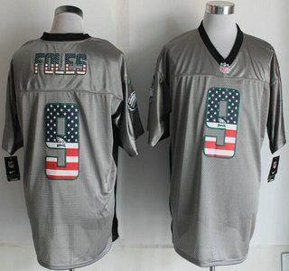 Nike Philadelphia Eagles #9 Nick Foles 2014 USA Flag Fashion Gray Elite Jersey