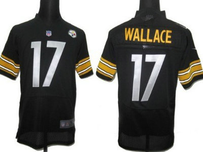 Nike Pittsburgh Steelers 17 Mike Wallace Black Elite Kids Jersey