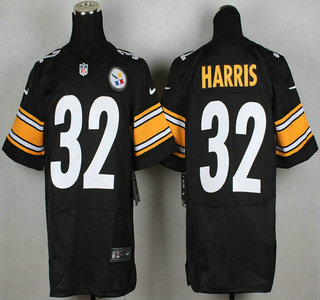 Nike Pittsburgh Steelers #32 Franco Harris Black Elite Jersey