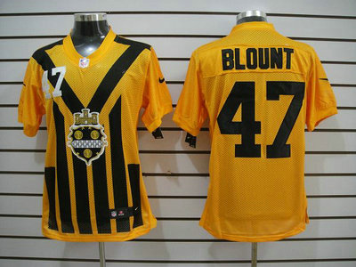 Nike Pittsburgh Steelers 47 Mel Blount 1933 Yellow Throwback 2012 Nike NFL Elite Jersey