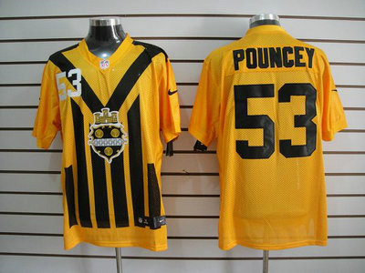 Nike Pittsburgh Steelers 53 Maurkice Pouncey 1933 Yellow Throwback 2012 Nike NFL Elite Jersey
