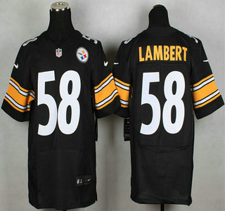Nike Pittsburgh Steelers #58 Jack Lambert Black Elite Jersey