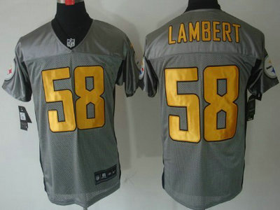 Nike Pittsburgh Steelers 58 Jack Lambert Gray Elite Jersey
