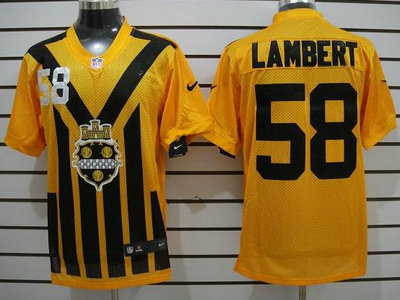 Nike Pittsburgh Steelers 58 Jack Lambert 1933 Yellow Throwback 2012 Nike NFL Elite Jersey