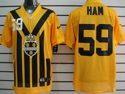 Nike Pittsburgh Steelers 59 Jack Ham 1933 Yellow Throwback 2012 Nike NFL Elite Jersey