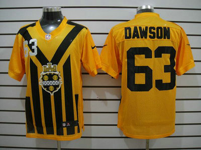 Nike Pittsburgh Steelers 63 Dermontti Dawson 1933 Yellow Throwback 2012 Nike NFL Elite Jersey