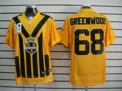 Nike Pittsburgh Steelers 68 Greenwood 1933 Yellow Throwback 2012 Nike NFL Elite Jersey