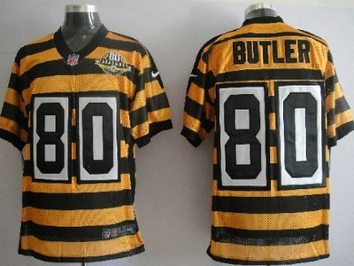Nike Pittsburgh Steelers 80 Jack Butler Yellow With Black Throwback 80TH Jersey