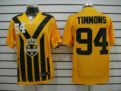 Nike Pittsburgh Steelers 94 Lawrence Timmons 1933 Yellow Throwback 2012 Nike NFL Elite Jersey