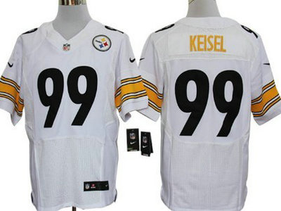 Nike Pittsburgh Steelers 99 Brett Keisel White 2012 Nike NFL Elite Jersey