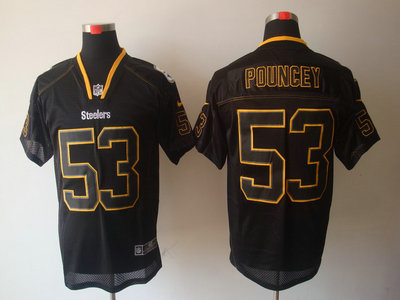 Nike Pittsburgh Steelers 53 Maurkice Pouncey Lights Out Black Elite Jersey
