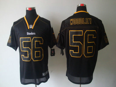 Nike Pittsburgh Steelers 56 LaMarr Woodley Lights Out Black Elite Jersey