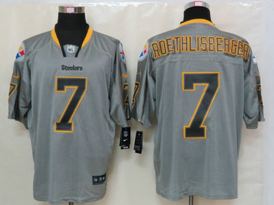 Nike Pittsburgh Steelers 7 Ben Roethlisberger Lights Out Grey Elite Jerseys