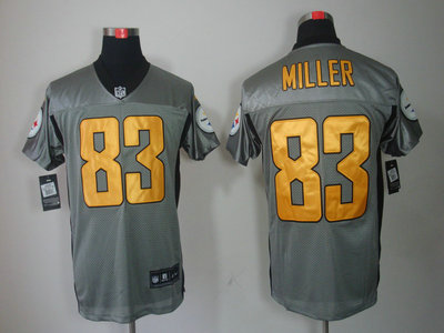 Nike Pittsburgh Steelers 83 Heath Miller Gray Elite Jersey