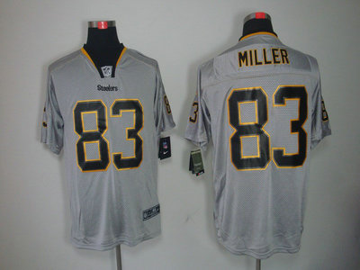 Nike Pittsburgh Steelers 83 Heath Miller Lights Out Black Name Grey Elite Jerseys