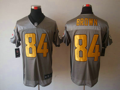 Nike Pittsburgh Steelers 84 Antonio Brown Grey Shadow 2012 Nike NFL Elite Jersey